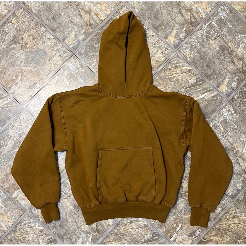 Yeezy Gap Hoodie Men Small Brown Double Layer Cropped Pullover